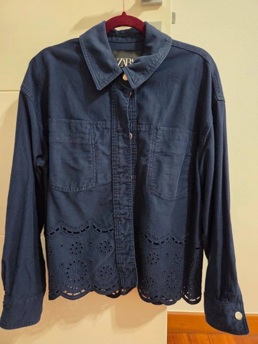 Women’s Navy Cotton Overshirt Jacket Size S